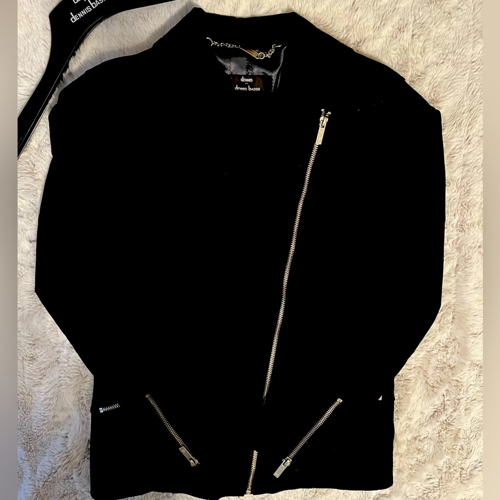⭐️⭐️Suede Dennis Basso Moto Jacket XXS Fits Like a Small